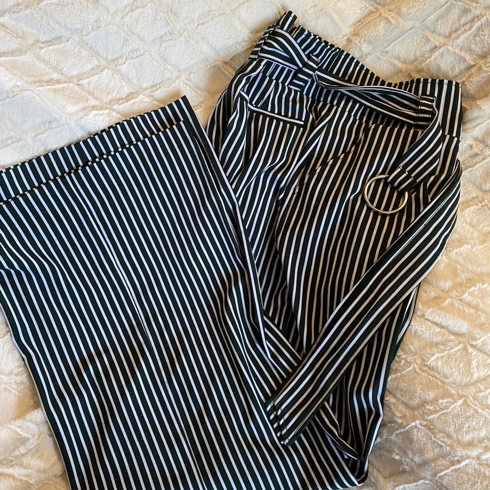 Belted wide leg 7th Avenue pants
